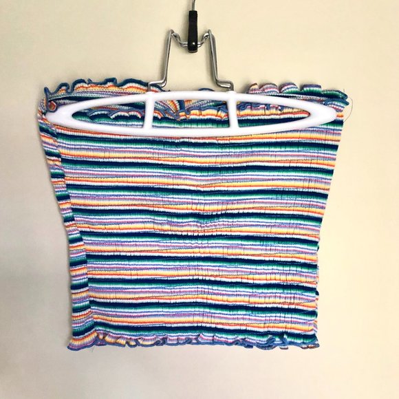 Urban Outfitters Rainbow Cropped Tube Top - Picture 3 of 5